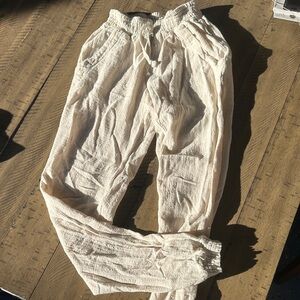 NWOT Vintage Havana girls Cream beach jogger style Pants
